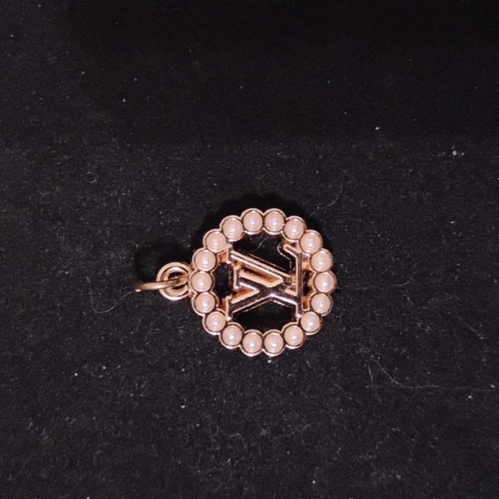 Elegant Upcycled Gold Charm with Pearl Accents